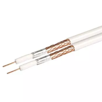 Labgear 'Shotgun' .65mm Twin Coaxial Cable White 100m