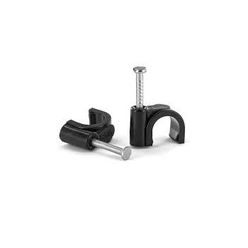 Cable clips for RG6 coaxial cable - Black
