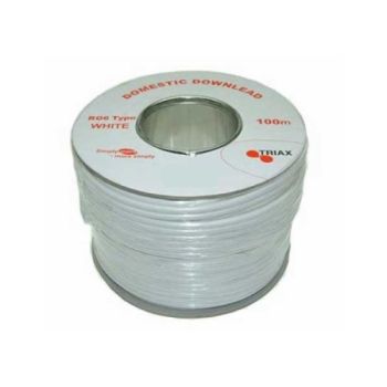 100m RG6 Type Coaxial Cable - White