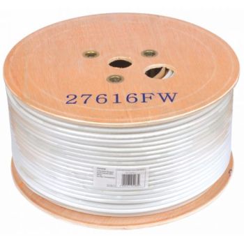 Philex Twin RG6 Coaxial Cable. 125m. White